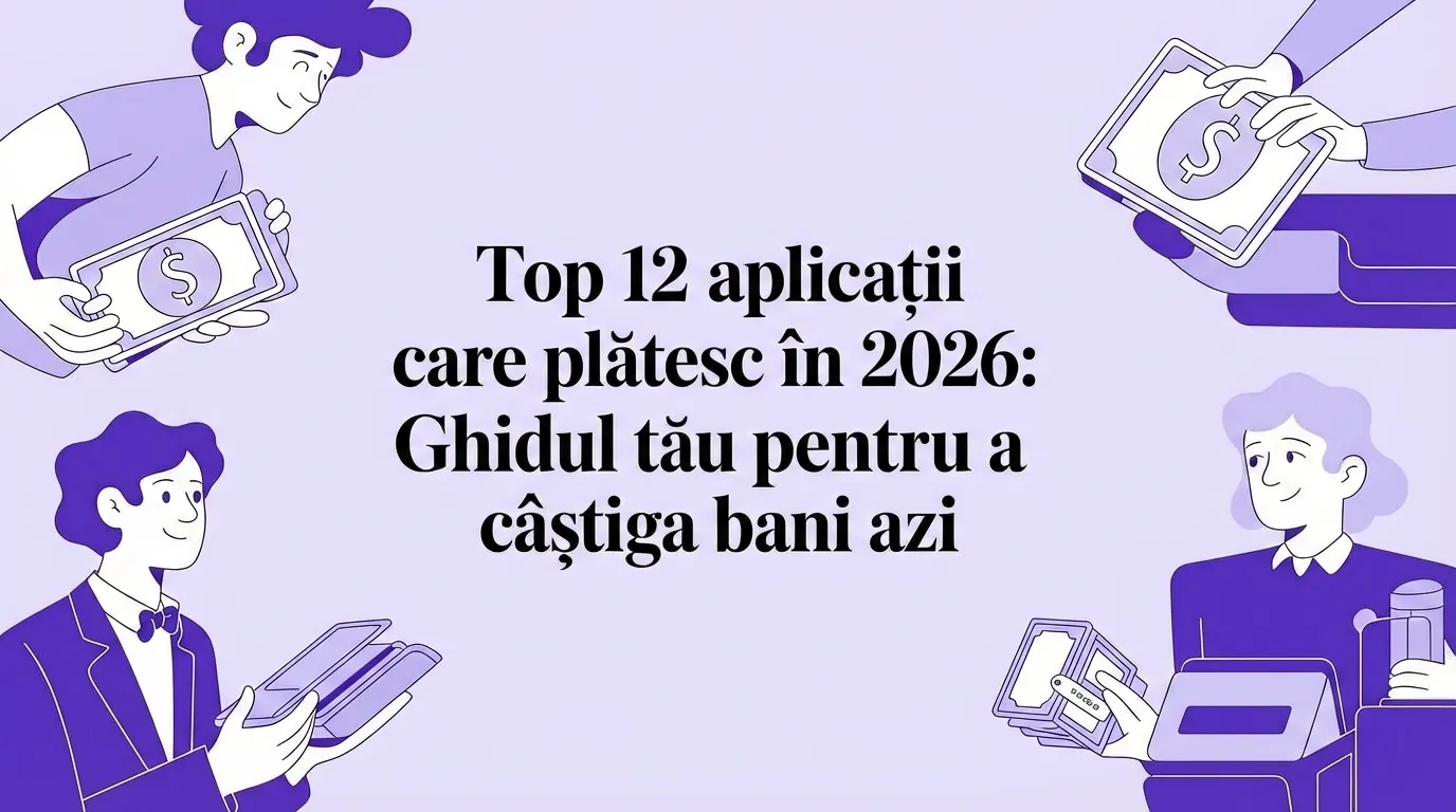 Top 12 aplicații care plătesc în 2026: Ghidul tău pentru a câștiga bani azi