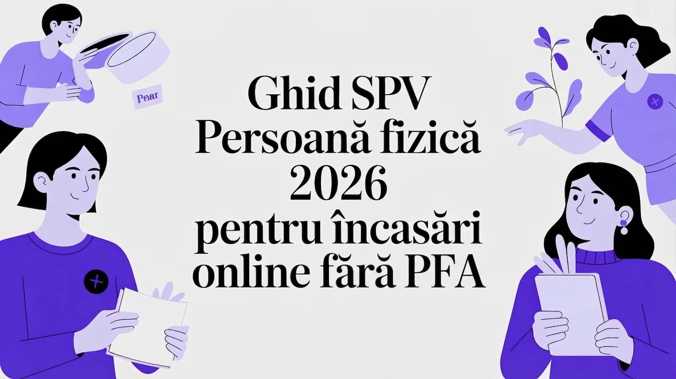 Ghid SPV persoana fizica 2026 pentru a câștiga bani online, fără PFA